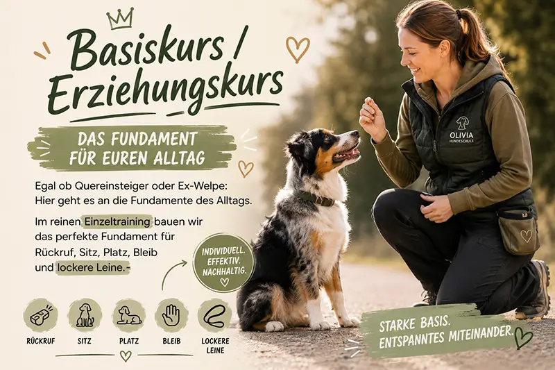 Hund an lockerer Leine