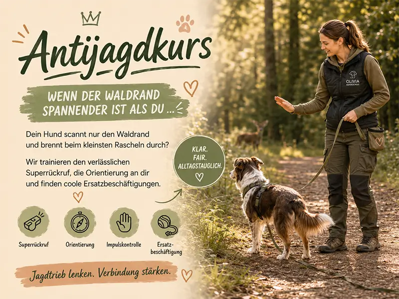 Hund konzentriert im Wald