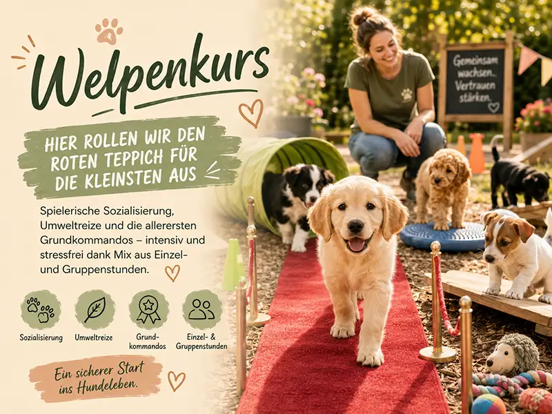 Welpe beim Welpenkurs