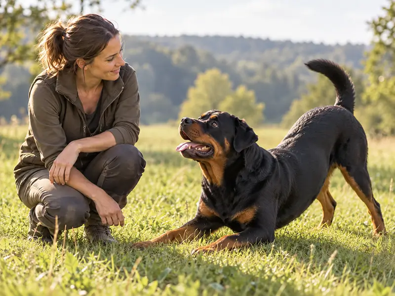 Aufmerksamer Hund mit deutlich ablesbarer Körpersprache – Ohren, Augen und Haltung